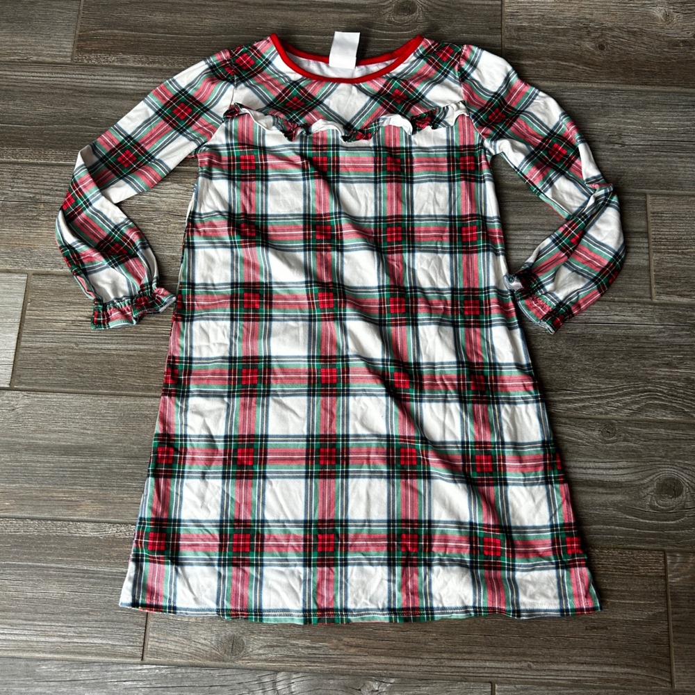 Wonder Nation Kids Plaid Christmas‎ Holiday Pajama Dress Size 12